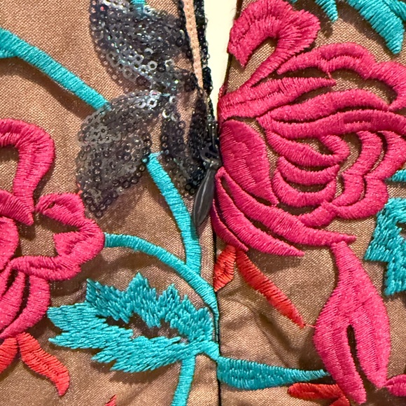 Harlyn Nordstrom NWT Sz S Navy Pink Embroidered Halter Cocktail Dress (0612) - Picture 6 of 16